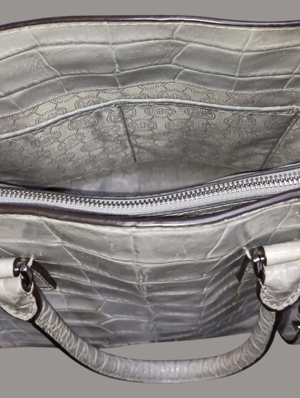 🤩MK💎Dillon Croc Satchel🖤luxury tote🖤MICHAEL KORS Tote work bag travel bag EUC - Picture 10 of 11
